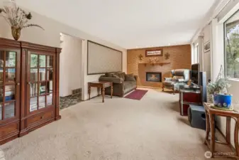 Family room awaits your memories, just in time for the holiday season! The panel can be removed if you want it open to the rec room.