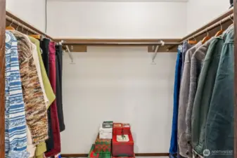 Primary walk-in closet.