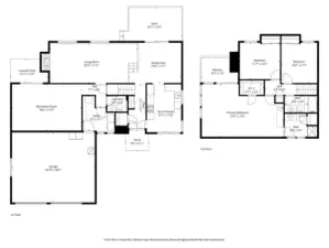 Tri-Level - Ground Floor; Garage, Rec Room, Utility Room, Half Bath, Living Room. Main Floor: Entry, Kitchen, Dining. Upper Floor: Three bedrooms, main bathroom, and bathroom off Primary Suite