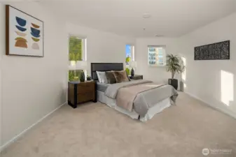 Large Primary Suite with Walk-In Closet and Bath with Soaking Tub.