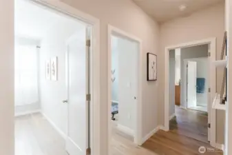 Thoughtfully designed bedroom wing offering separation from main living areas for added privacy.