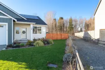 The community trail borders the property and gives an added feeling of privacy with no neighbor immediately next door.