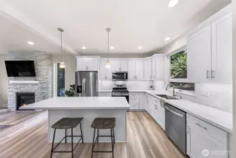 Kitchen workspace with window over sink providing natural light and exterior outlook.