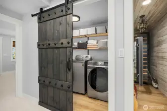 New Laundry room with barn door closure.