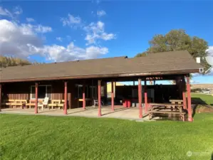 Community indoor/outdoor kitchen & BBQ area