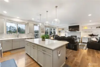 Tons of counter and cabinet space in this kitchen.