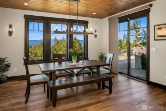 Beautiful dining room opens to large patio for indoor/outdoor entertaining.