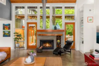 Vaulted ceilings.