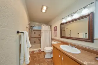 Primary full bath with sunken tub