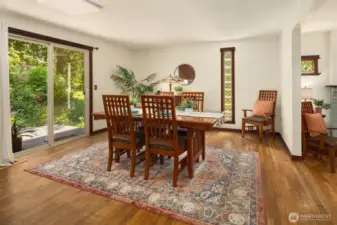 Dining room with access to outside deck