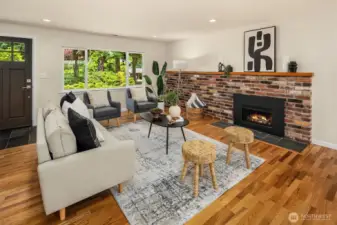 Entry way and living room.