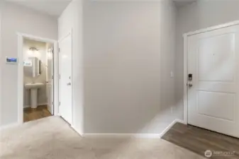 Entry, garage access and half bath.