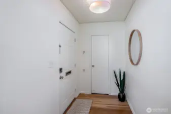 Enjoy the convenient coat closet as you enter.