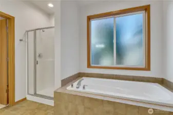Primary Bath with soaking tub!