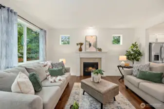 Gas fireplace to cozy up to,