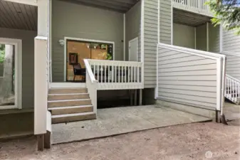 Rare private patio and yard area.