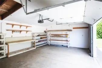 Inside detached garage