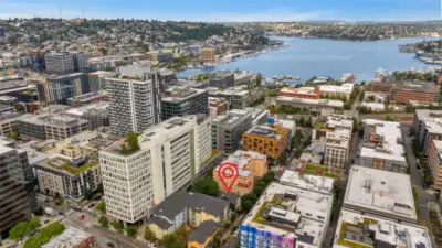 Zoning allows for a wide variety of uses, including residential, office, and retail