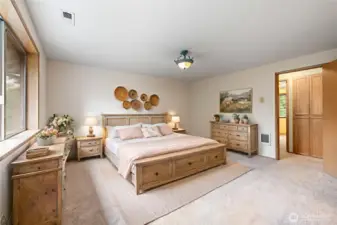 Primary bedroom is virtually staged.
