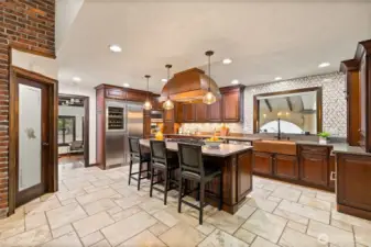 Incredible Kitchen ~ Where Only the BEST will Do! Incredible Liebherr Refrigerator, Copper Sink + Hood & enormous Pantry