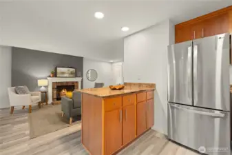 Kitchen with counter seating