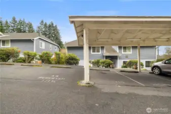 Two dedicated parking spaces.