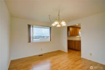 Large dining room with lots of natural lighting