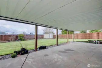 Covered patio under back deck