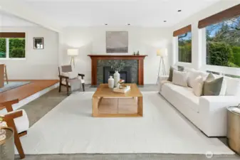 Gas fireplace in living room