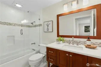 Hallway full bath has been updated