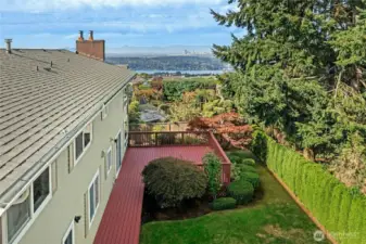 Back deck with room for entertaining and enjoying the western views
