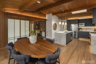 Recessed lighting and skylights provide plenty of light even on some of Seattle's darkest days.