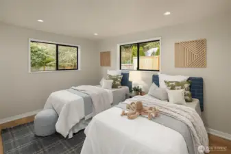 One of the two additional bedrooms.