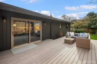 A look at the expansive deck - ready for al fresco dining soon enough!  (Plus a gas line for grill.)