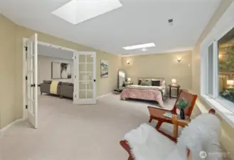 Skylights add to the great, tranquil feel of this guest suite.