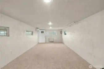 loft space with ductless heat pump