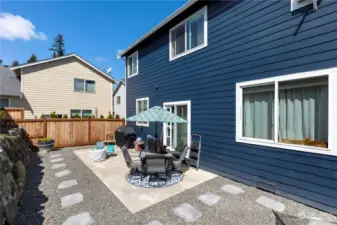 beautiful backyard with newer fencing.  Perfect entertaining space!
