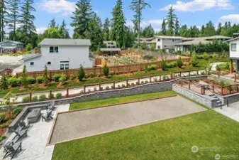 Bocce Ball Court and gardens