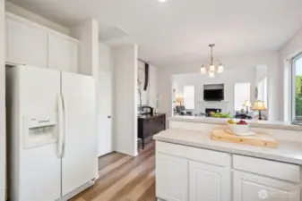 Bar seating works for an eat-in kitchen space
