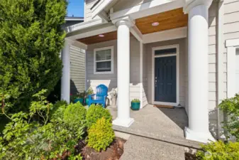 We love the welcoming covered front porch! Recline and enjoy the activity of the neighborhood, from dog walkers to children playing and neighbors chatting.