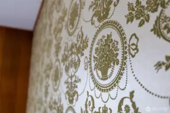 retro velvet accent wall in the living room