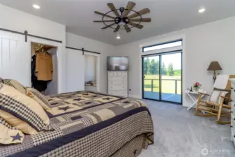 Main Floor Primary Bedroom with Mt View & Deck Access