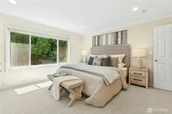 Oversized primary suite with double doors