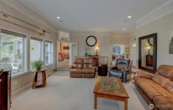 Looking toward the family room and kitchen now. Covered patio to the left
