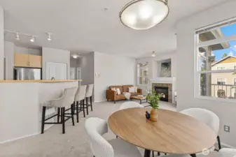 Looking back toward kitchen and living area