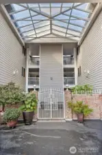 Gated courtyard entrance