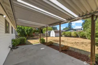 Covered patio offers year-round outdoor enjoyment