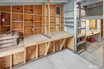 Overhead lighting and plenty of storage