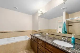 Primary bathroom with soaking tub