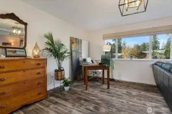Room for a desk in back corner of living room.